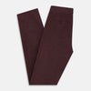 View 6 of product Turnbull & Asser Burgundy Corduroy Miles Trousers: high-waisted, straight-leg pants with an elasticated drawstring waist, shown on a white background.