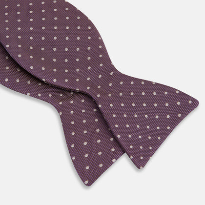 Lilac and Purple Micro Dot Silk Bow Tie Image 1