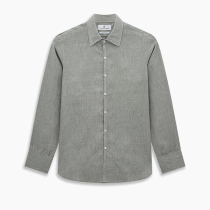 Flint Grey Linen Westminster Shirt Image 8