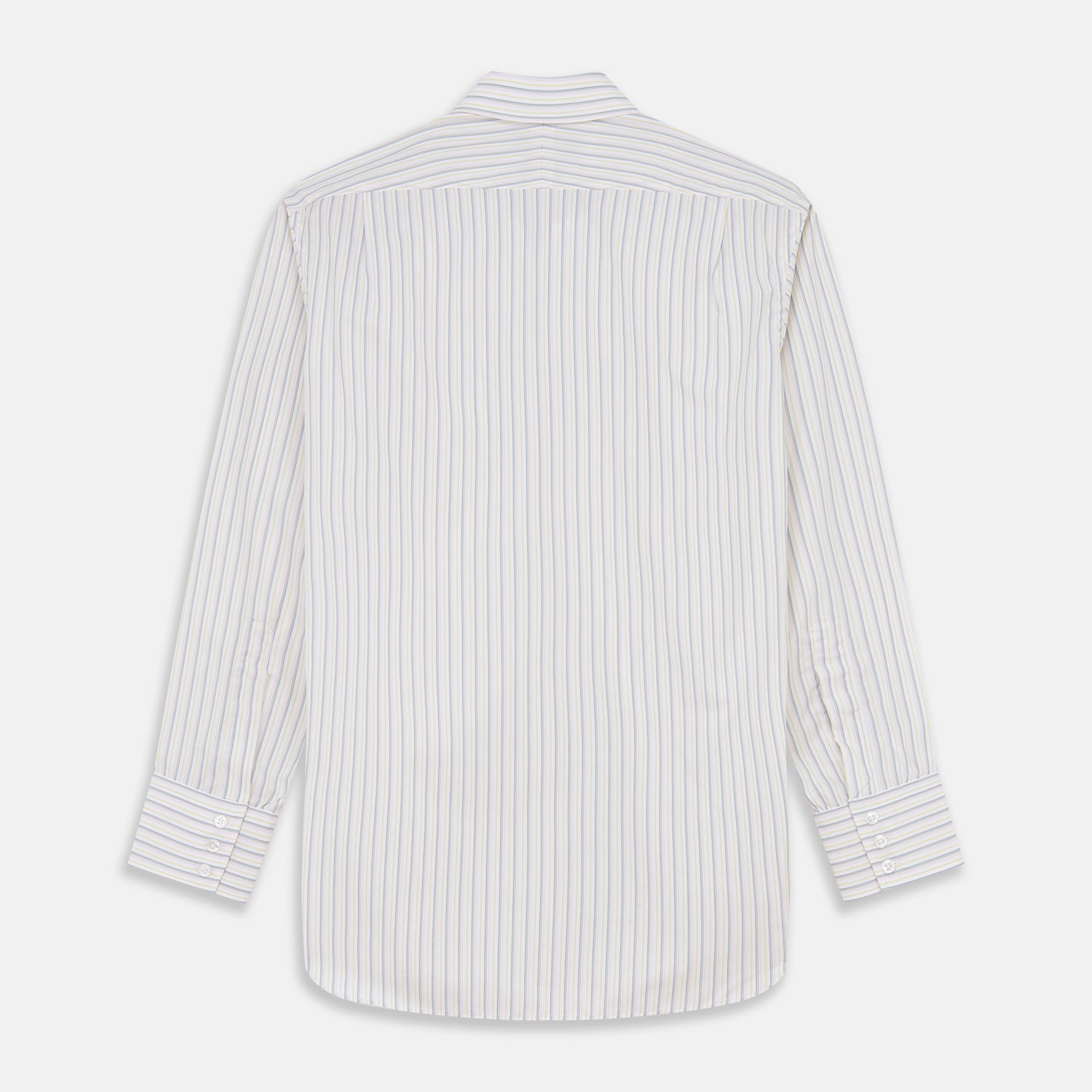 View 5 of product A Green Multi Stripe Cotton Regular Fit Mayfair Shirt by Turnbull & Asser, shown laid flat on a white background.