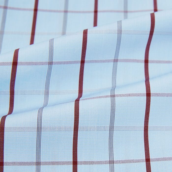 Burgundy Multi Combination Check Mayfair Shirt Image 5