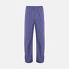 View 1 of product Turnbull & Asser Navy Stripe Modern Pyjama Trousers in superfine cotton with white stripes, elastic waistband, and relaxed fit, presented against a plain white background.