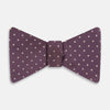 View 1 of product The Turnbull & Asser Lilac and Purple Micro Dot Silk Bow Tie, shown on a plain white background, features tiny white dots—a stylish accessory to enhance any men's outfit.