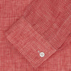 View 2 of product The Turnbull & Asser Weekend Fit Red Check Linen Shirt features a Derby collar, long sleeves with 1-button cuffs, and a single chest pocket—ideal for summer style. Shown against a plain white background.