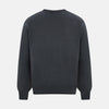 View 3 of product The Turnbull & Asser Charcoal Grey Merino V-Neck Jumper is shown against a white background, featuring long sleeves, a relaxed fit, and ribbed cuffs and hem for comfort.