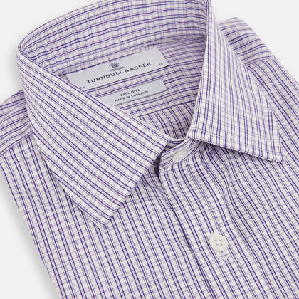 Purple Double Graph Check Mayfair Shirt Image 1