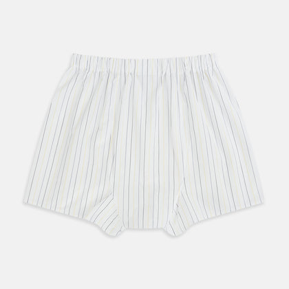 Yellow and Blue Double Stripe Godfrey Boxer Shorts Image 1