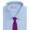 View 4 of product A Grey Cashmere Blend Shirt by Turnbull & Asser with a T&A collar and 3-button cuffs is neatly folded, showing its label, on a plain white background.