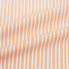 View 6 of product The Turnbull & Asser Orange Ticking Stripe Mayfair Shirt features thin vertical stripes, a classic T&A collar, and buttoned cuffs, shown on a plain white background.