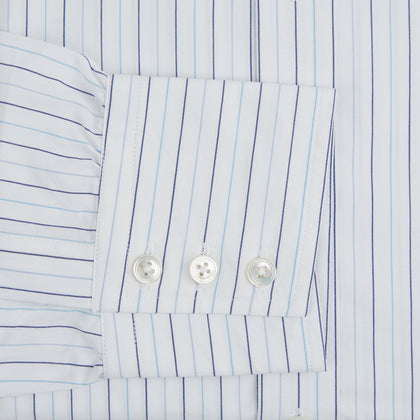 Blue Wide Pinstripe Mayfair Shirt Image 3