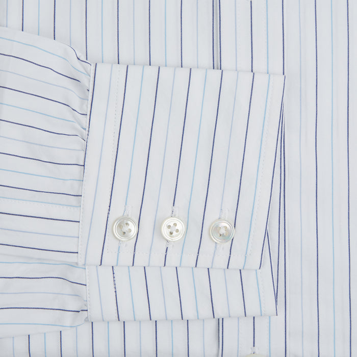 Blue Wide Pinstripe Mayfair Shirt Image 3