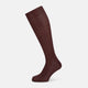 A single Burgundy Silk Long Sock by Turnbull & Asser is shown on a white background, styled as if worn on a foot.