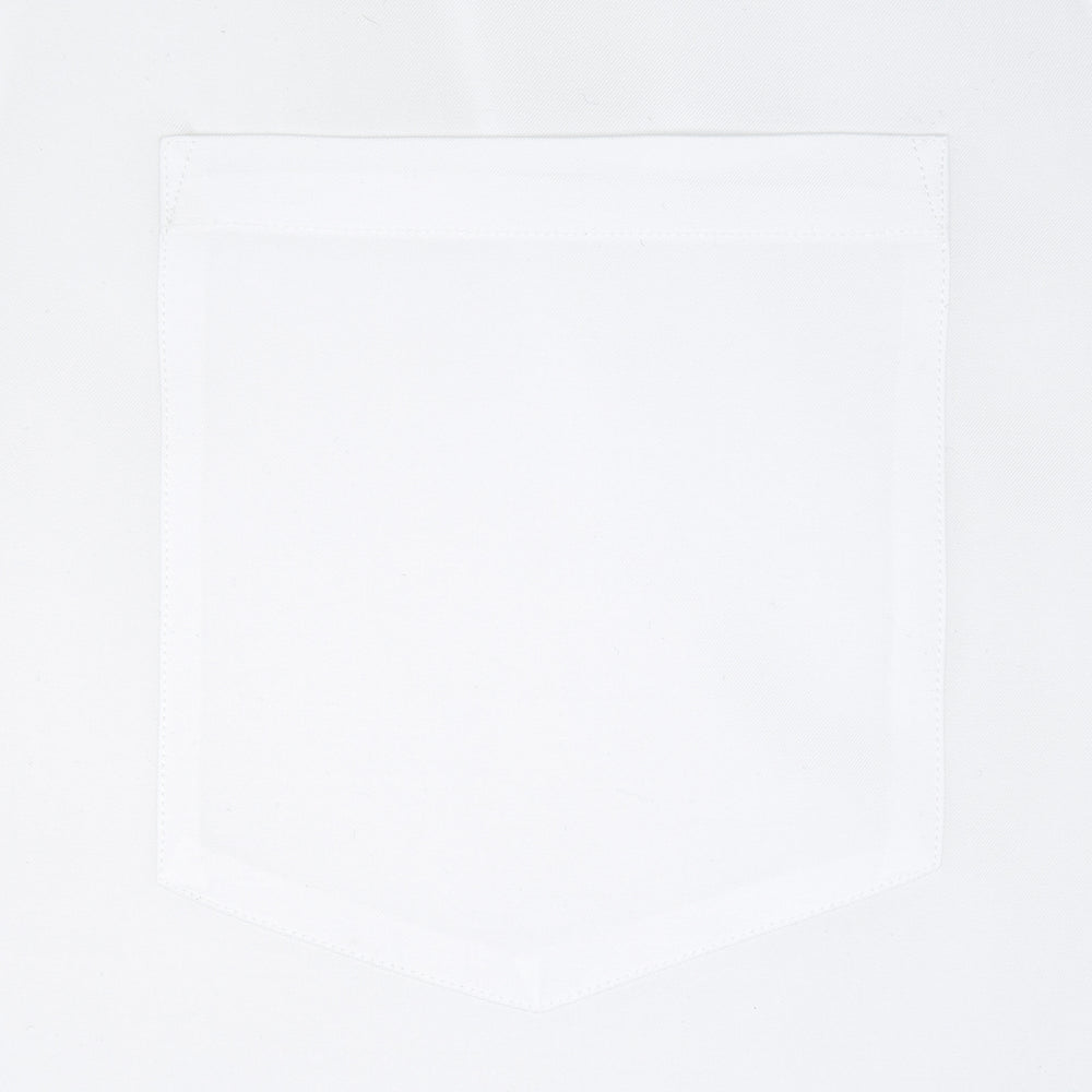 The White Lyocell Hampton Open Collar Shirt by Turnbull & Asser is neatly folded with visible label, notched collar, and buttons, displayed against a light grey background.