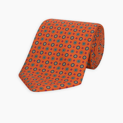 The Great Gatsby Orange Printed Silk Tie Image 4