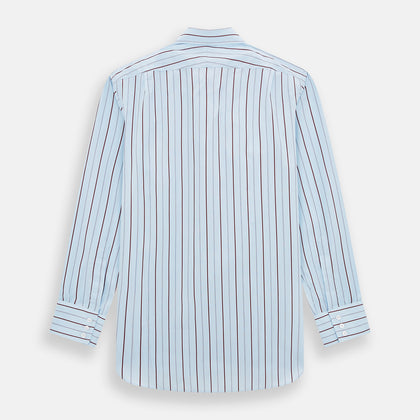 Burgundy Wide Pinstripe Mayfair Shirt Image 2