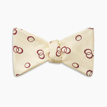 Yellow Geometric Rings Silk Bow Tie Image 3