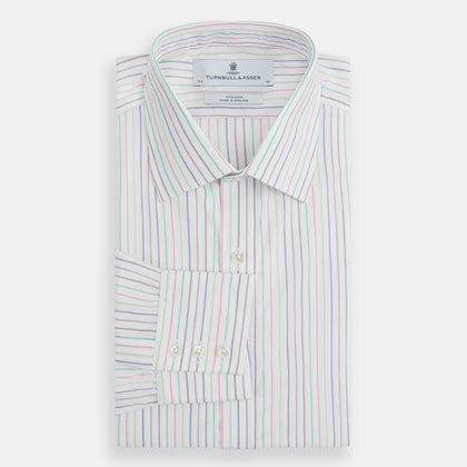 Multicoloured Double Pinstripe Mayfair Shirt Image 11