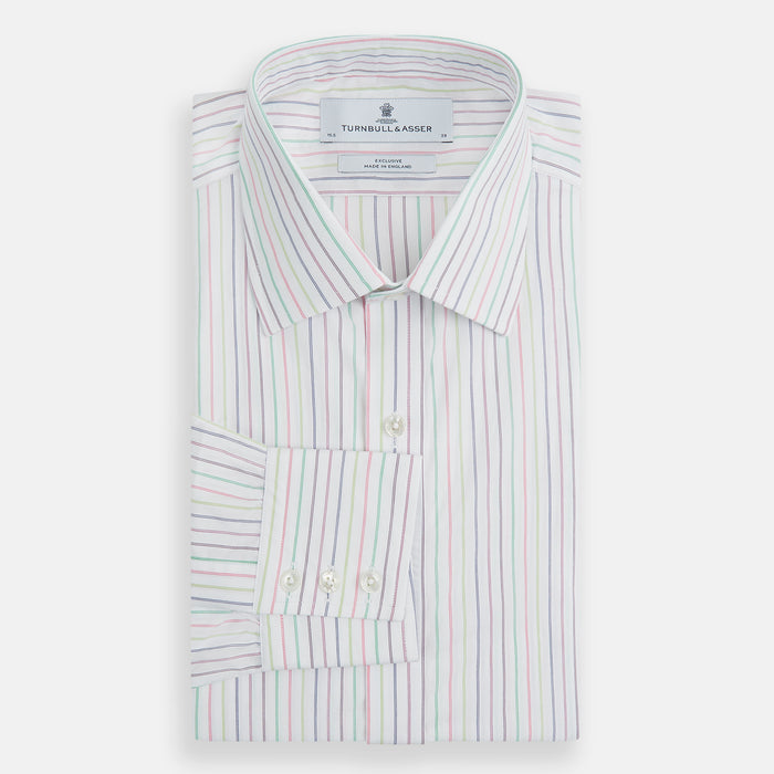 Multicoloured Double Pinstripe Mayfair Shirt Image 11