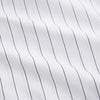 View 2 of product The Turnbull & Asser Black Fine Stripe Cotton Regular Fit Mayfair Shirt features a T&A collar, buttoned cuffs, and black fine stripes, displayed flat on a white background.