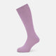 The Rose Mid-Length Socks by Turnbull & Asser are light purple, ribbed, mid-length socks made from mercerised Egyptian cotton with a hand-linked toe, shown against a plain white background.