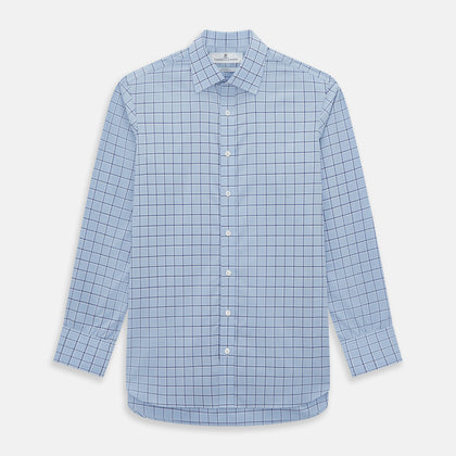 Blue and Navy Windowpane Mayfair Shirt