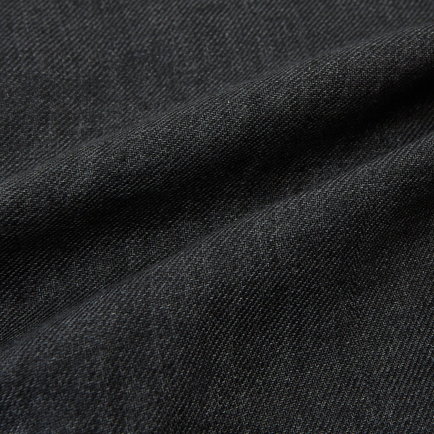 View 5 of product The Turnbull & Asser Ash Collared Linen Waistcoat is a sleeveless dark gray piece with a button-down front, two zippered side pockets, and a small chest pocket, shown against a plain white background.