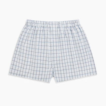 Blue Multi Graph Check Godfrey Boxer Shorts Image 2