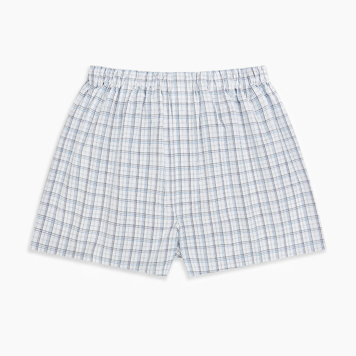 Blue Multi Graph Check Godfrey Boxer Shorts Image 2
