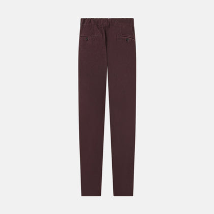 Burgundy Corduroy Miles Trousers Image 2