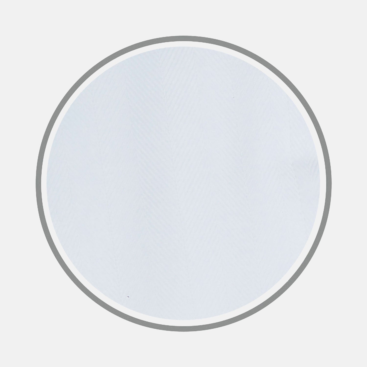 View 1 of product A circular area of Turnbull & Asser's White Herringbone Cotton Fabric, outlined with a thick gray border, appears against a plain light gray background.