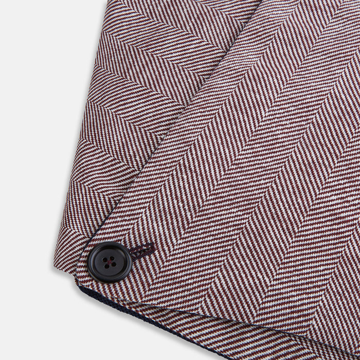 Burgundy Herringbone Silk and Linen Neck Warmer Image 3