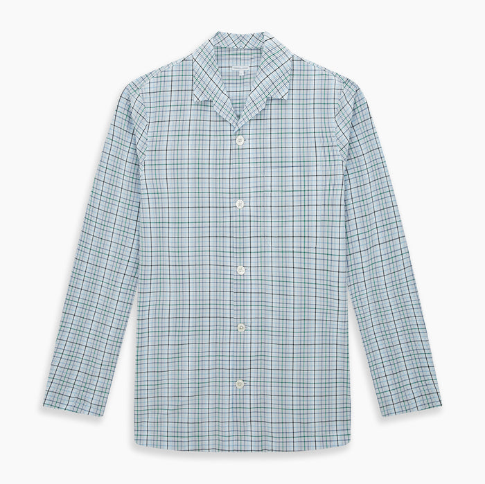 Blue and Green Multi Check Pyjama Shirt Image 6