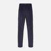 View 3 of product Turnbull & Asser’s Navy Corduroy Edward Trousers feature a straight-leg cut, button closure, and side pockets, shown on a plain white background.