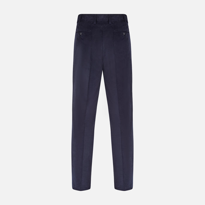 Navy Corduroy Edward Trousers Image 2