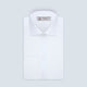 A White Self-On-Self Herringbone Sea Island Quality Cotton Shirt with Regent collar and double cuffs by Turnbull & Asser, displayed against a light gray background.