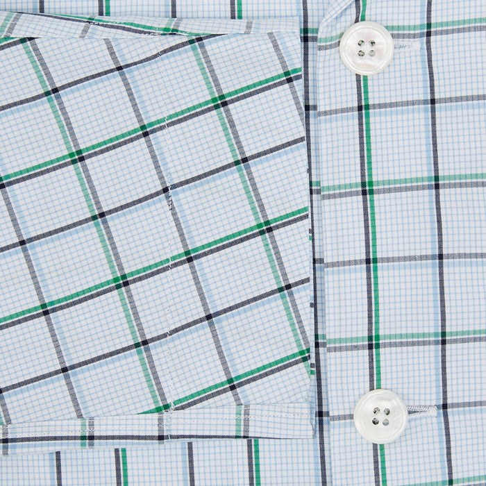Green and Blue Check Pyjama Shirt Image 3