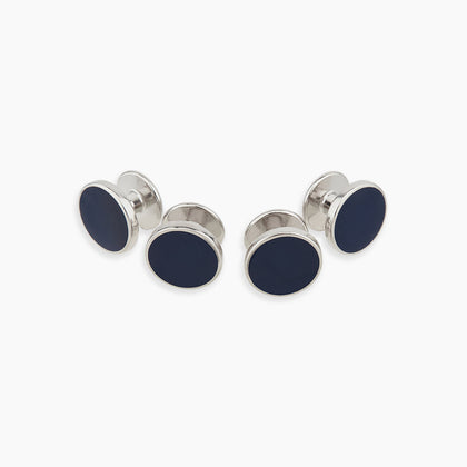 Navy Circle Dress Studs Image 2