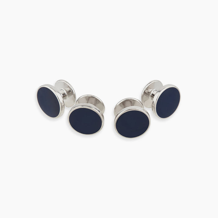 Navy Circle Dress Studs Image 2
