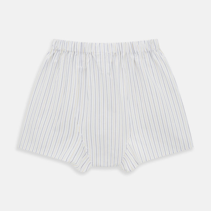 Yellow And Blue Stripe Godfrey Boxer Shorts Image 1
