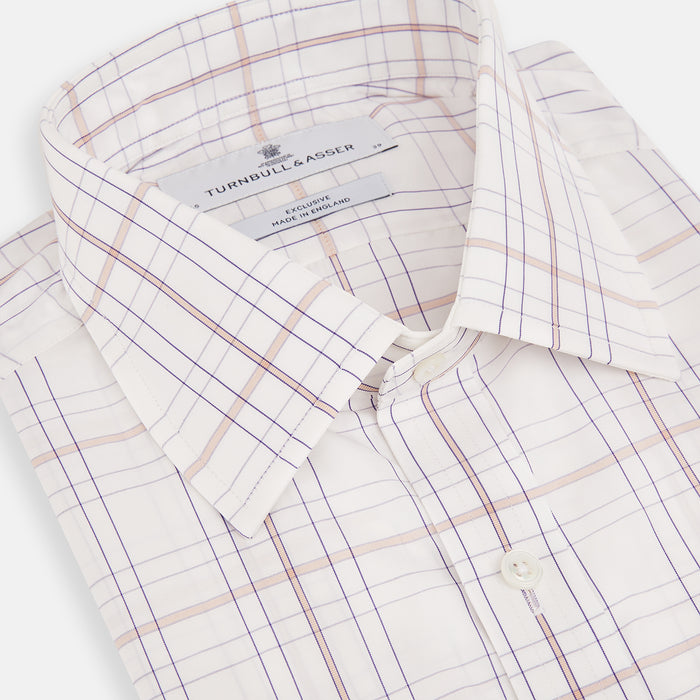 Purple and Rose Multi Check Mayfair Shirt Image 1