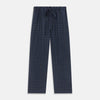 View 5 of product The Turnbull & Asser Blue Multi Check Wool Quin Pyjama Set features a long-sleeve button-up top with chest pocket and drawstring pants, both displayed flat on white—a luxurious choice for refined sleepwear.