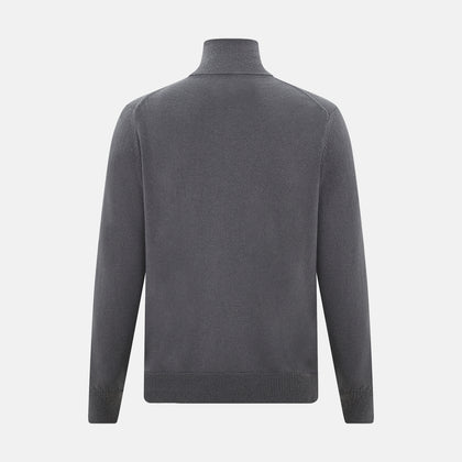 Grey Half-Zip Cashmere Jumper Image 2