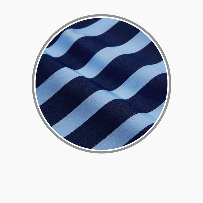 Navy Wide Stripe Cotton Fabric Image 2