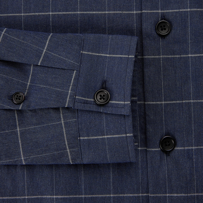 Royal Blue Check Hampstead Overshirt Image 3
