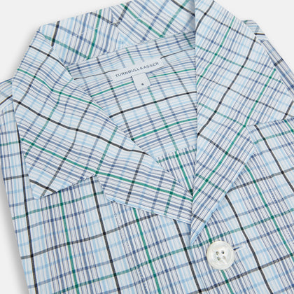 Blue and Green Multi Check Pyjama Shirt Image 1