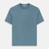 View 1 of product The Turnbull & Asser Pale Blue Short-Sleeve T-shirt features a crew neck and plain design, ideal for everyday wear. Shown flat on a white background.