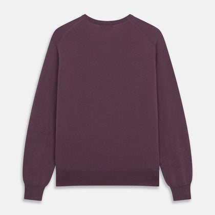 Plum Kennedy Merino V-Neck Jumper Image 2