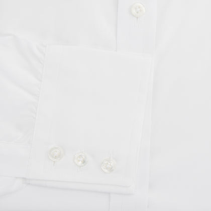 White West Indian Sea Island Cotton Shirt with T&A Collar and 3-Button Cuffs Image 3