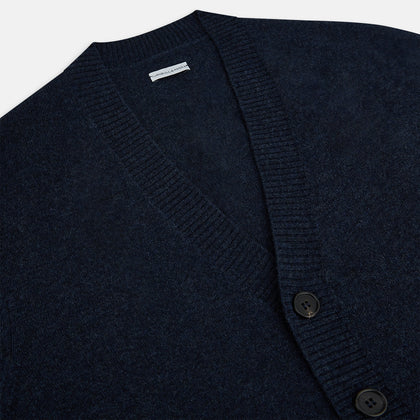 Navy Melange Cashmere Cardigan Image 1