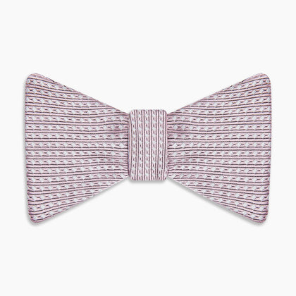 Pale Pink and White Square Silk Bow Tie Image 3